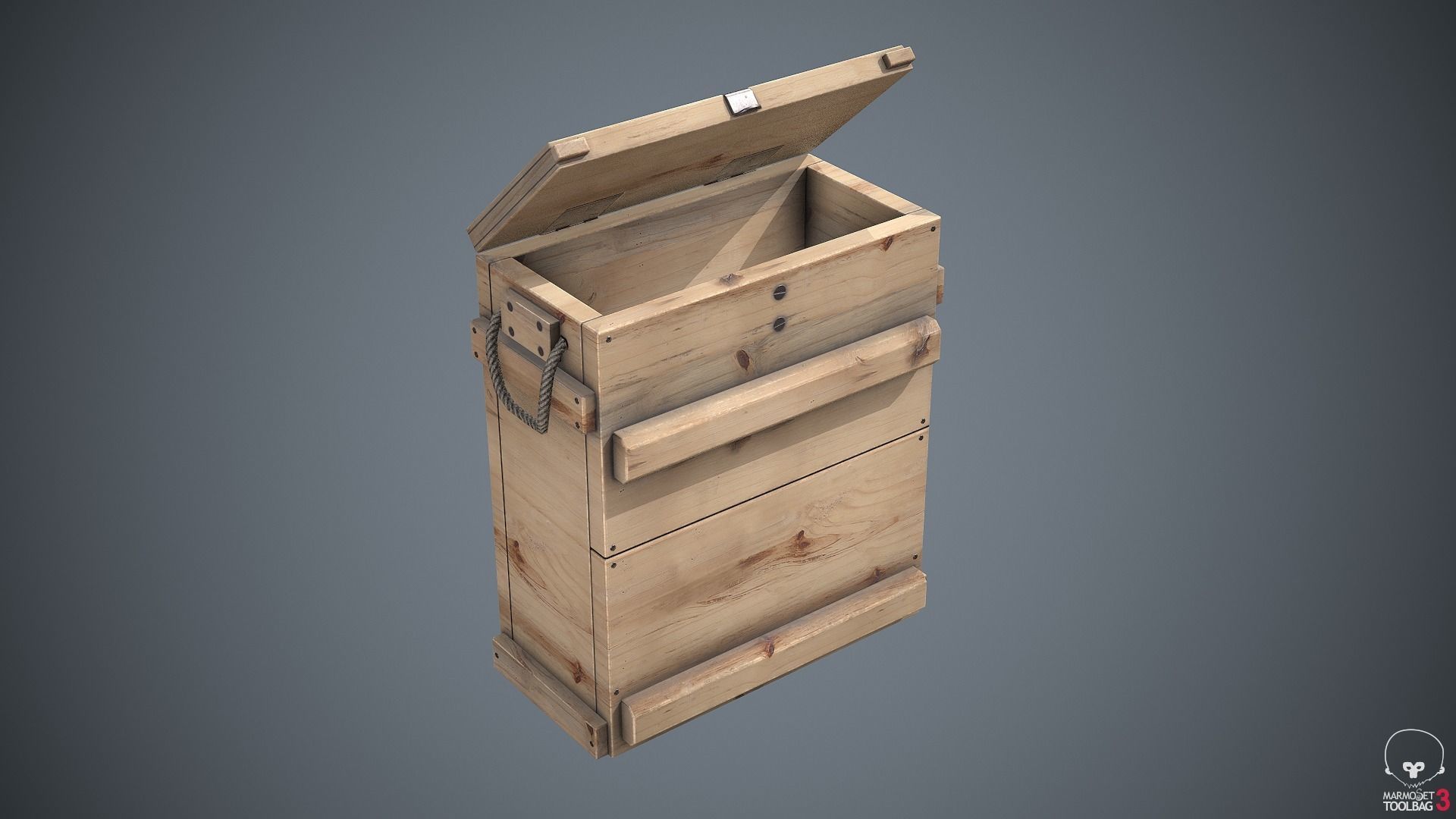 Military Wooden Box Low-poly 3D model_7