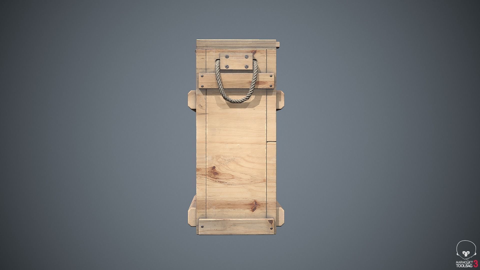 Military Wooden Box Low-poly 3D model_3