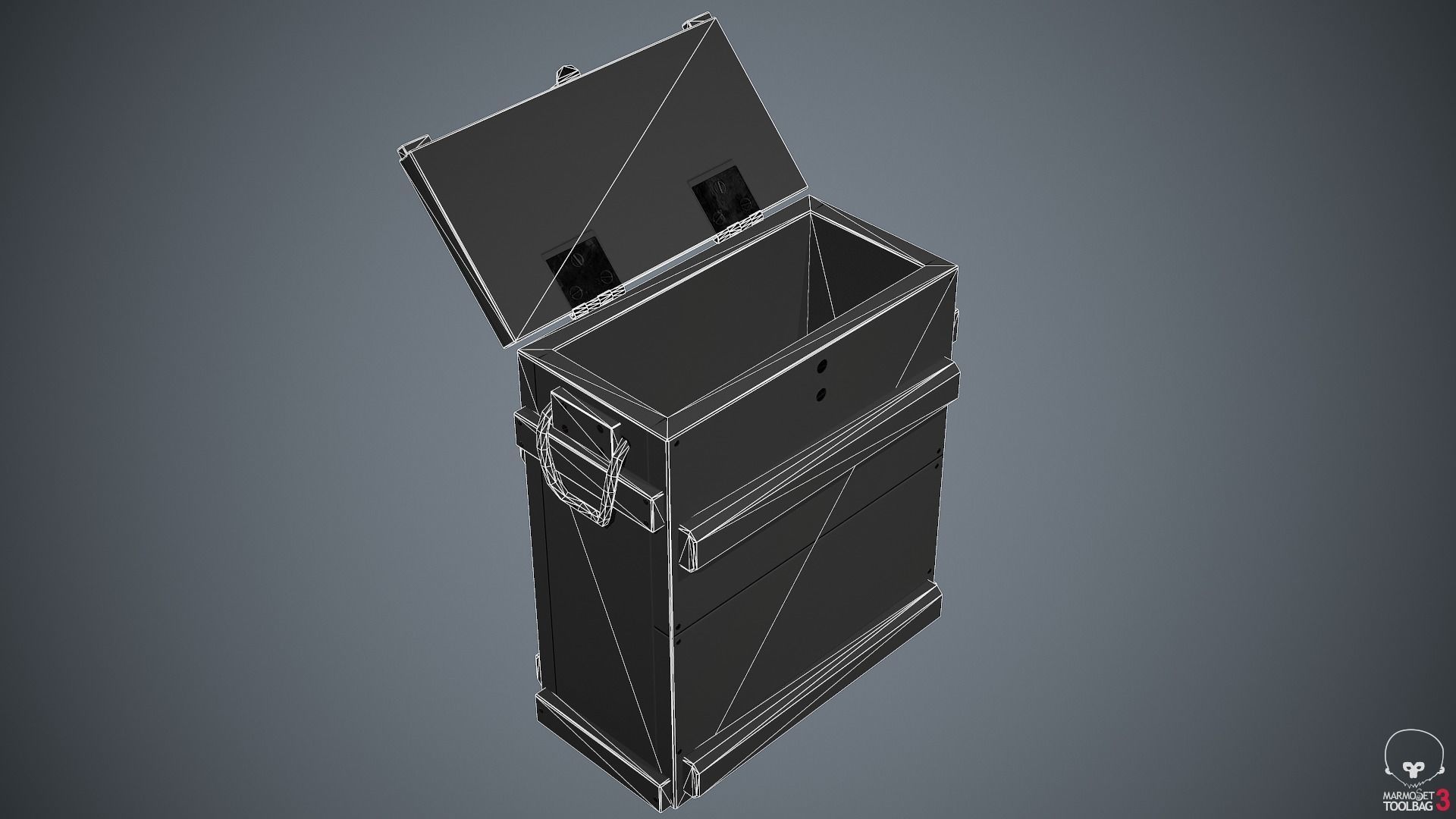 Military Wooden Box Low-poly 3D model_11