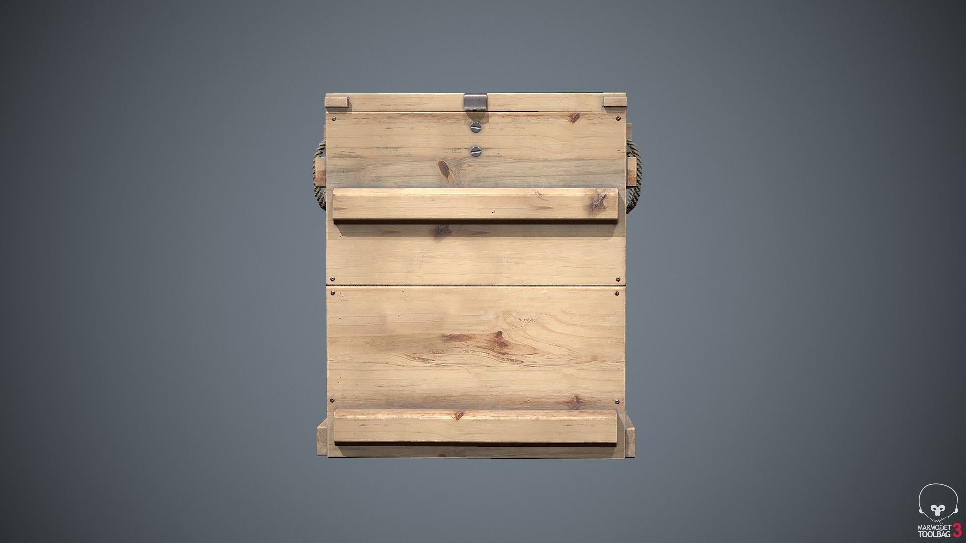 Military Wooden Box Low-poly 3D model_4
