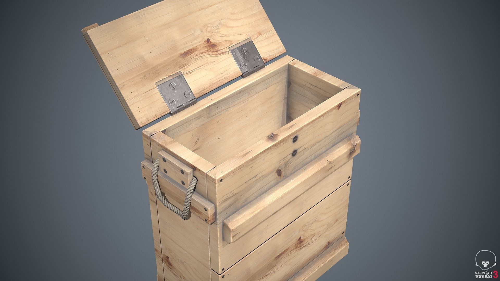 Military Wooden Box Low-poly 3D model_10
