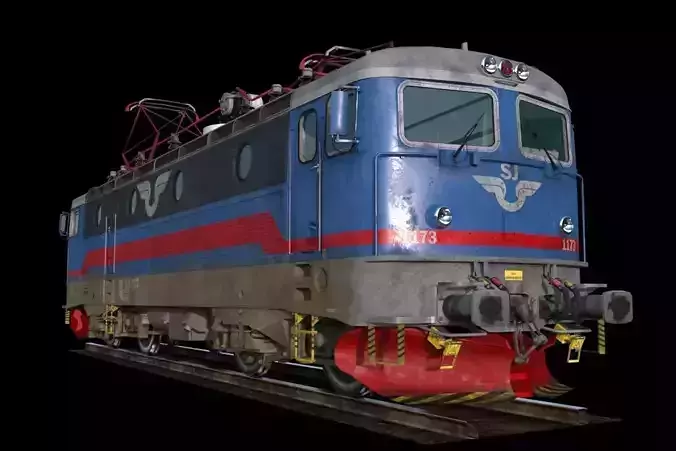 Swedish Electric Locomotive RC4 SJ Low-poly 3D model