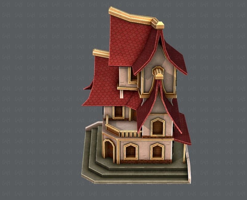 House Cartoon V08 Low-poly 3D model_17