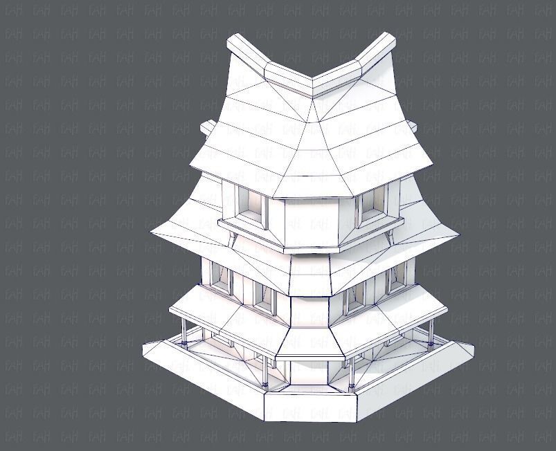 House Cartoon V08 Low-poly 3D model_31
