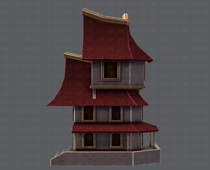 House Cartoon V08 Low-poly 3D model_7