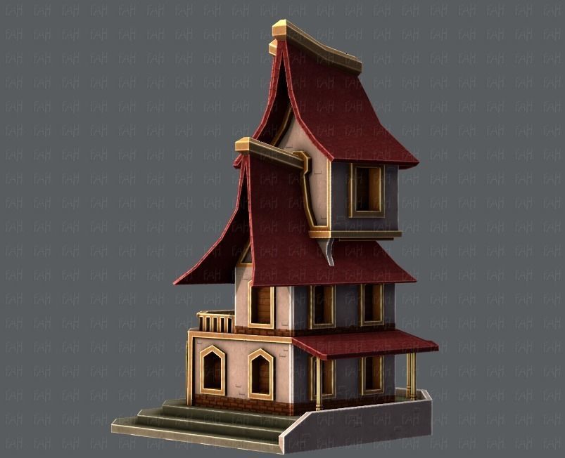 House Cartoon V08 Low-poly 3D model_8