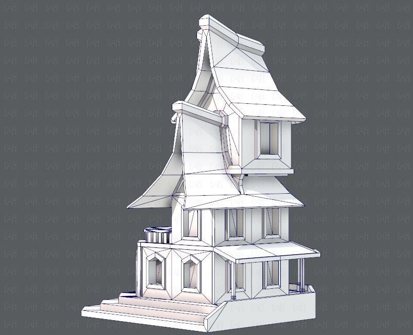 House Cartoon V08 Low-poly 3D model_16