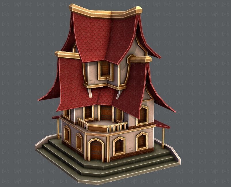 House Cartoon V08 Low-poly 3D model_35