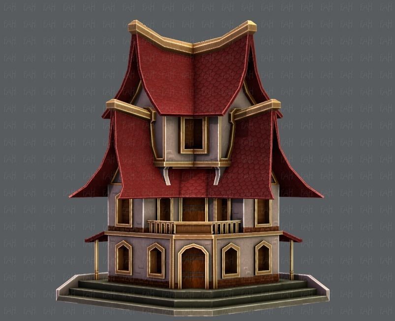 House Cartoon V08 Low-poly 3D model_2