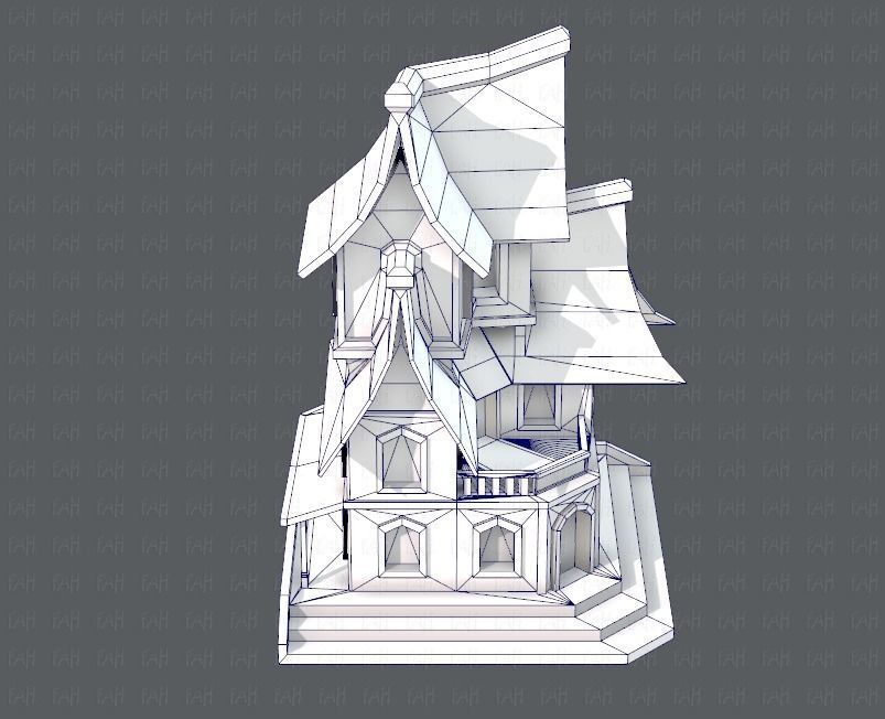 House Cartoon V08 Low-poly 3D model_27