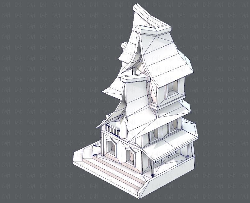 House Cartoon V08 Low-poly 3D model_32