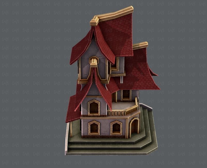 House Cartoon V08 Low-poly 3D model_19