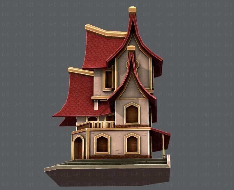 House Cartoon V08 Low-poly 3D model_39
