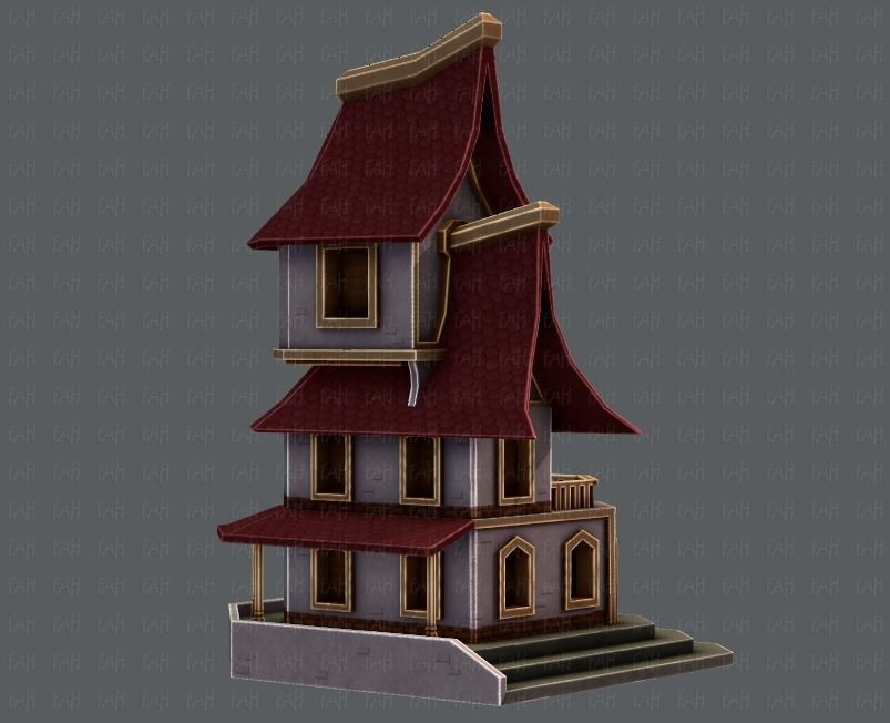 House Cartoon V08 Low-poly 3D model_41