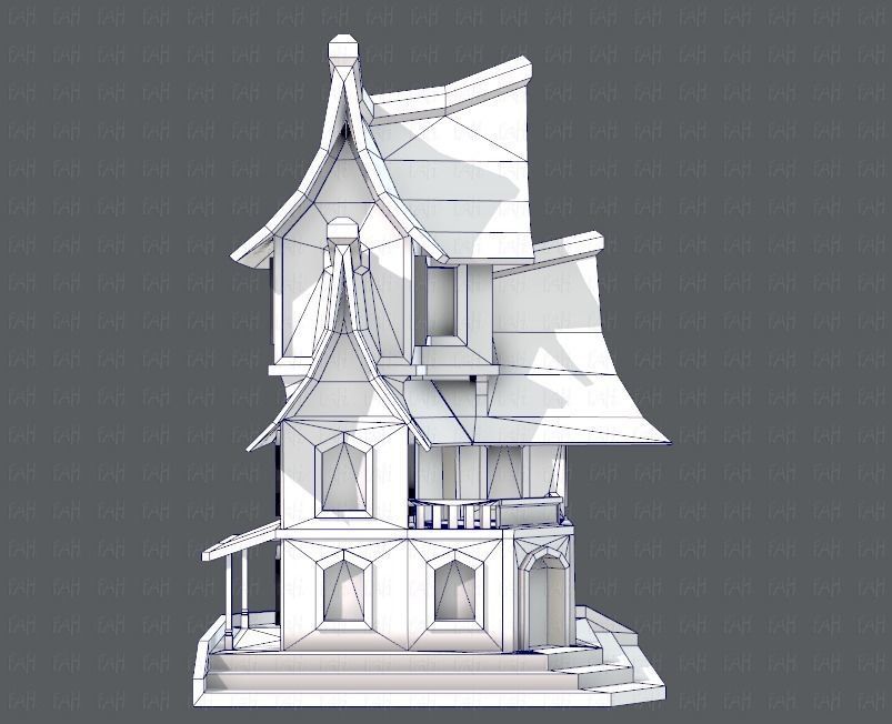 House Cartoon V08 Low-poly 3D model_11