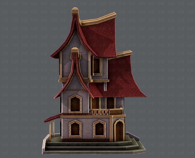 House Cartoon V08 Low-poly 3D model_3