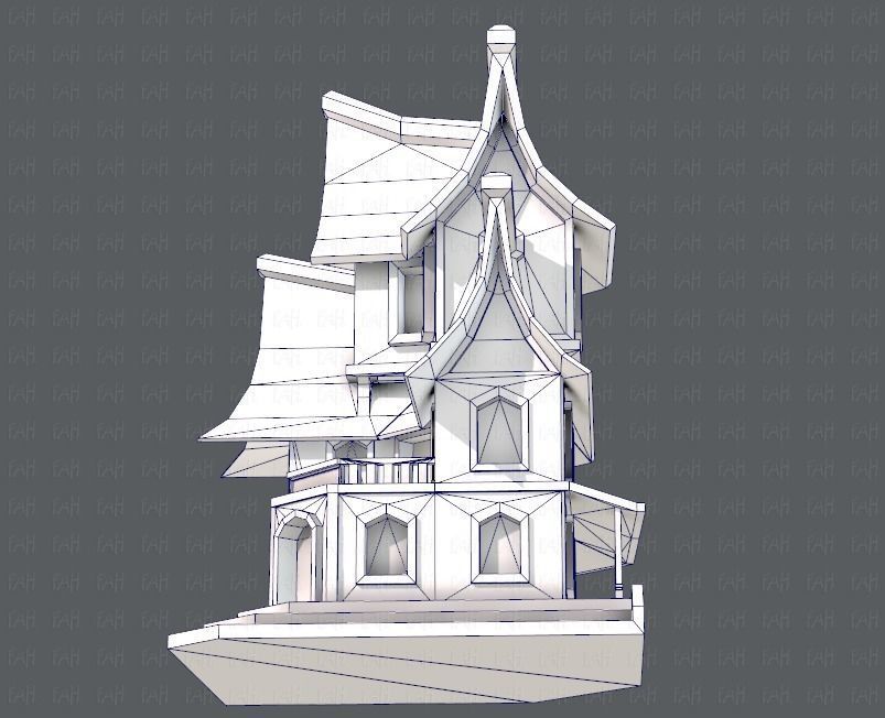 House Cartoon V08 Low-poly 3D model_40