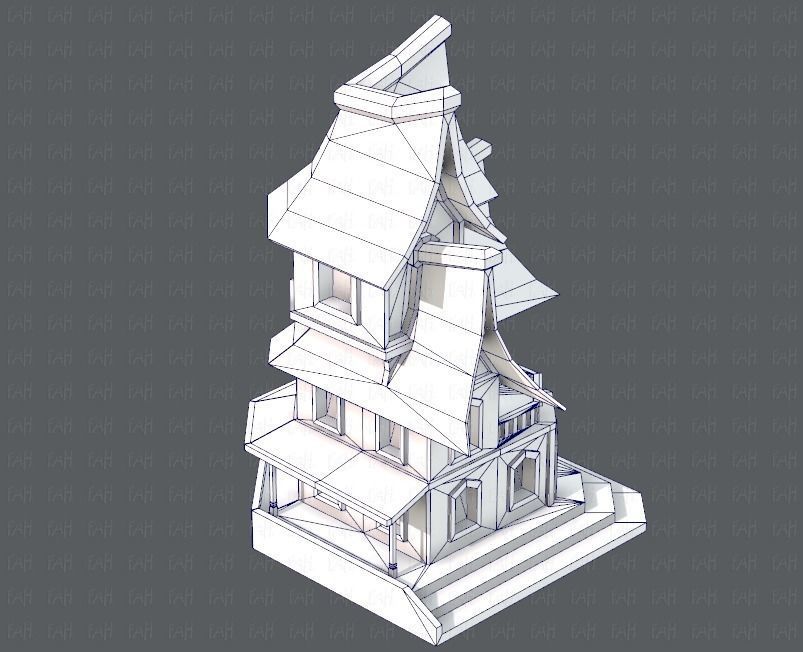 House Cartoon V08 Low-poly 3D model_28