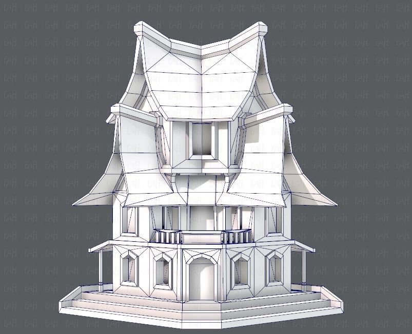House Cartoon V08 Low-poly 3D model_10