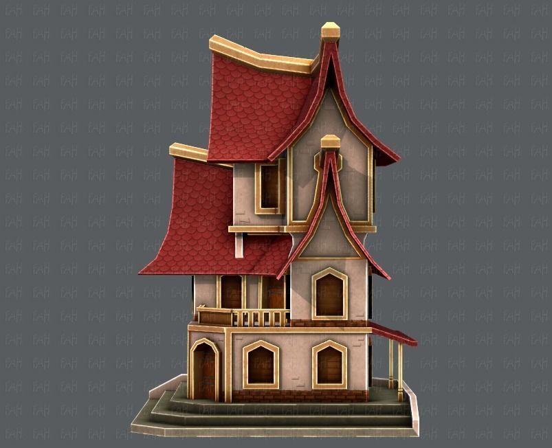 House Cartoon V08 Low-poly 3D model_1