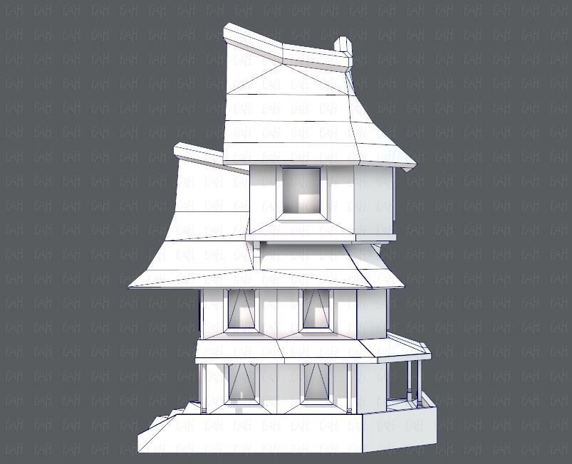 House Cartoon V08 Low-poly 3D model_15