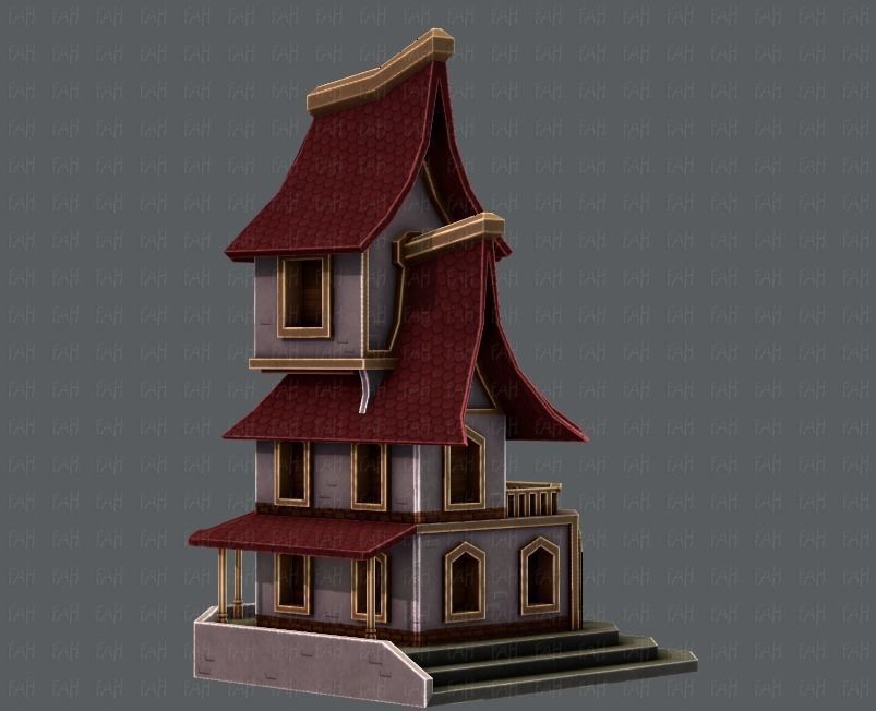 House Cartoon V08 Low-poly 3D model_4