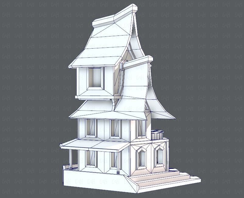 House Cartoon V08 Low-poly 3D model_42