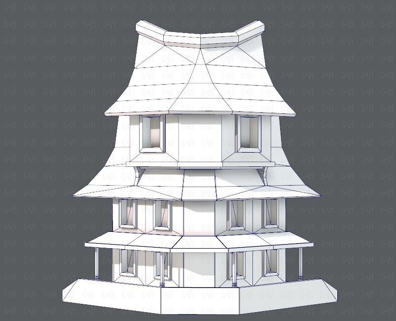 House Cartoon V08 Low-poly 3D model_13