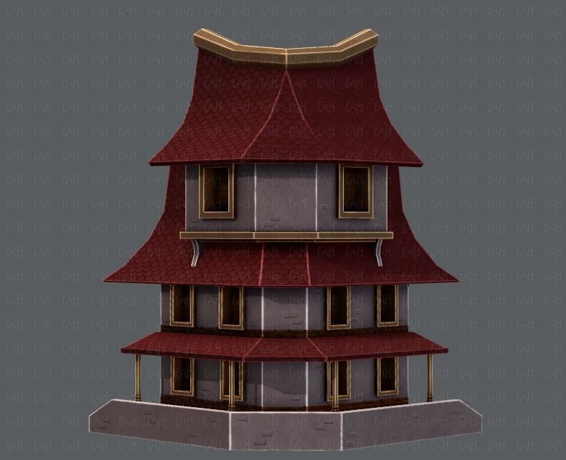House Cartoon V08 Low-poly 3D model_6