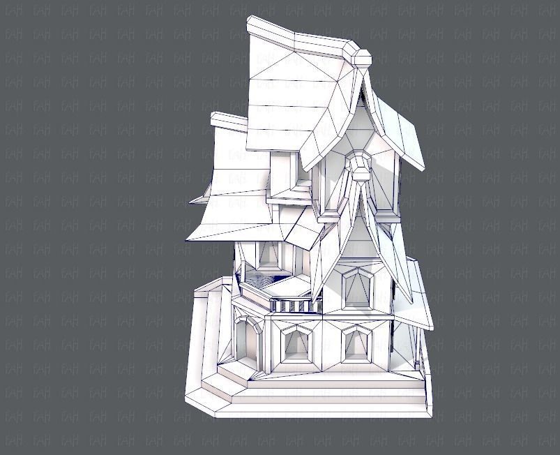 House Cartoon V08 Low-poly 3D model_25