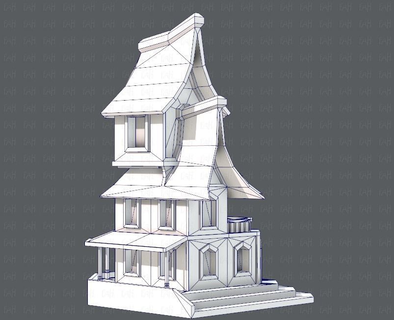 House Cartoon V08 Low-poly 3D model_12