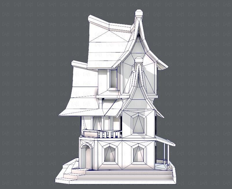 House Cartoon V08 Low-poly 3D model_9
