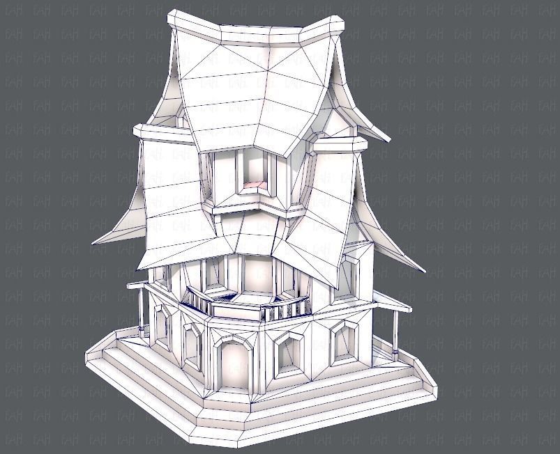House Cartoon V08 Low-poly 3D model_36