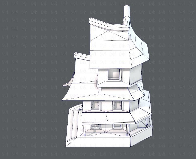 House Cartoon V08 Low-poly 3D model_30