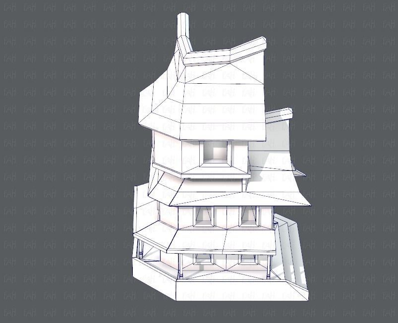House Cartoon V08 Low-poly 3D model_29
