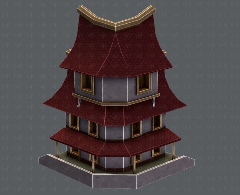 House Cartoon V08 Low-poly 3D model_37