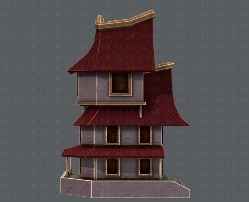 House Cartoon V08 Low-poly 3D model_5