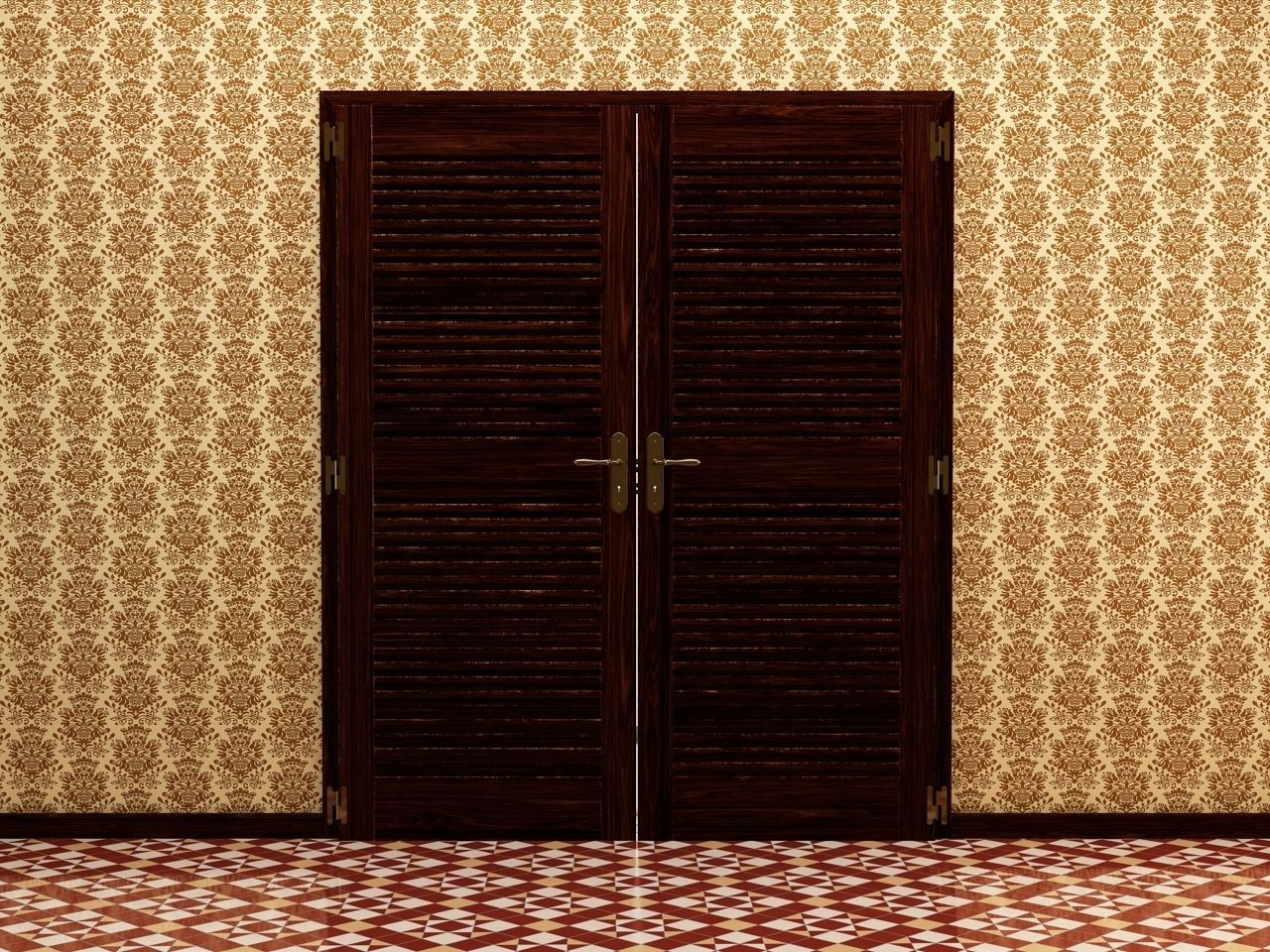 DOOR---Double leaf Low-poly 3D model_43