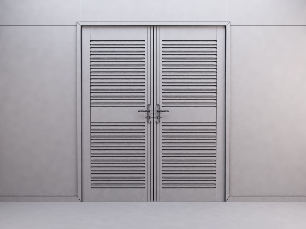 DOOR---Double leaf Low-poly 3D model_7