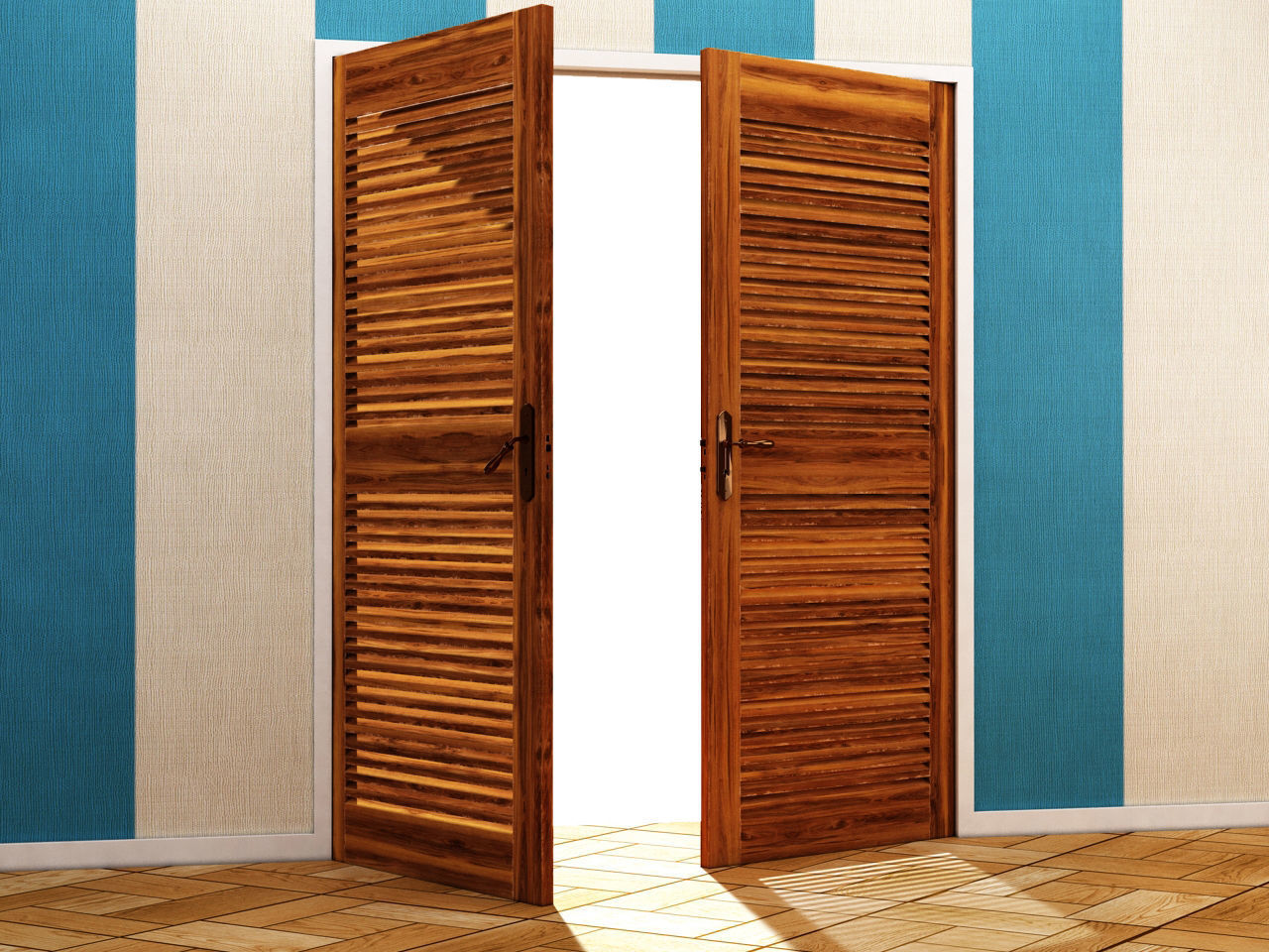 DOOR---Double leaf Low-poly 3D model_33