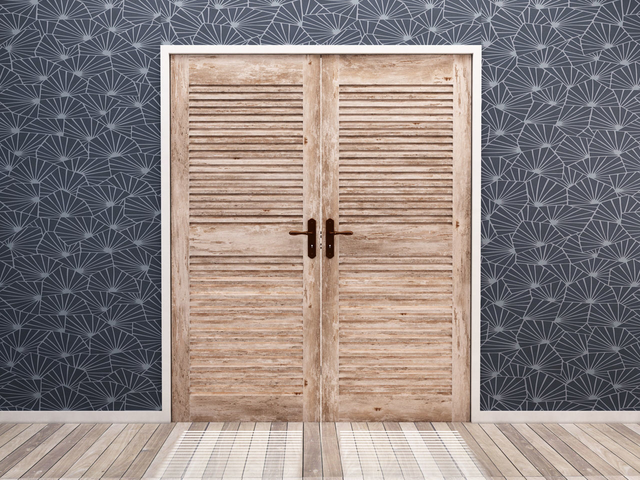 DOOR---Double leaf Low-poly 3D model_5