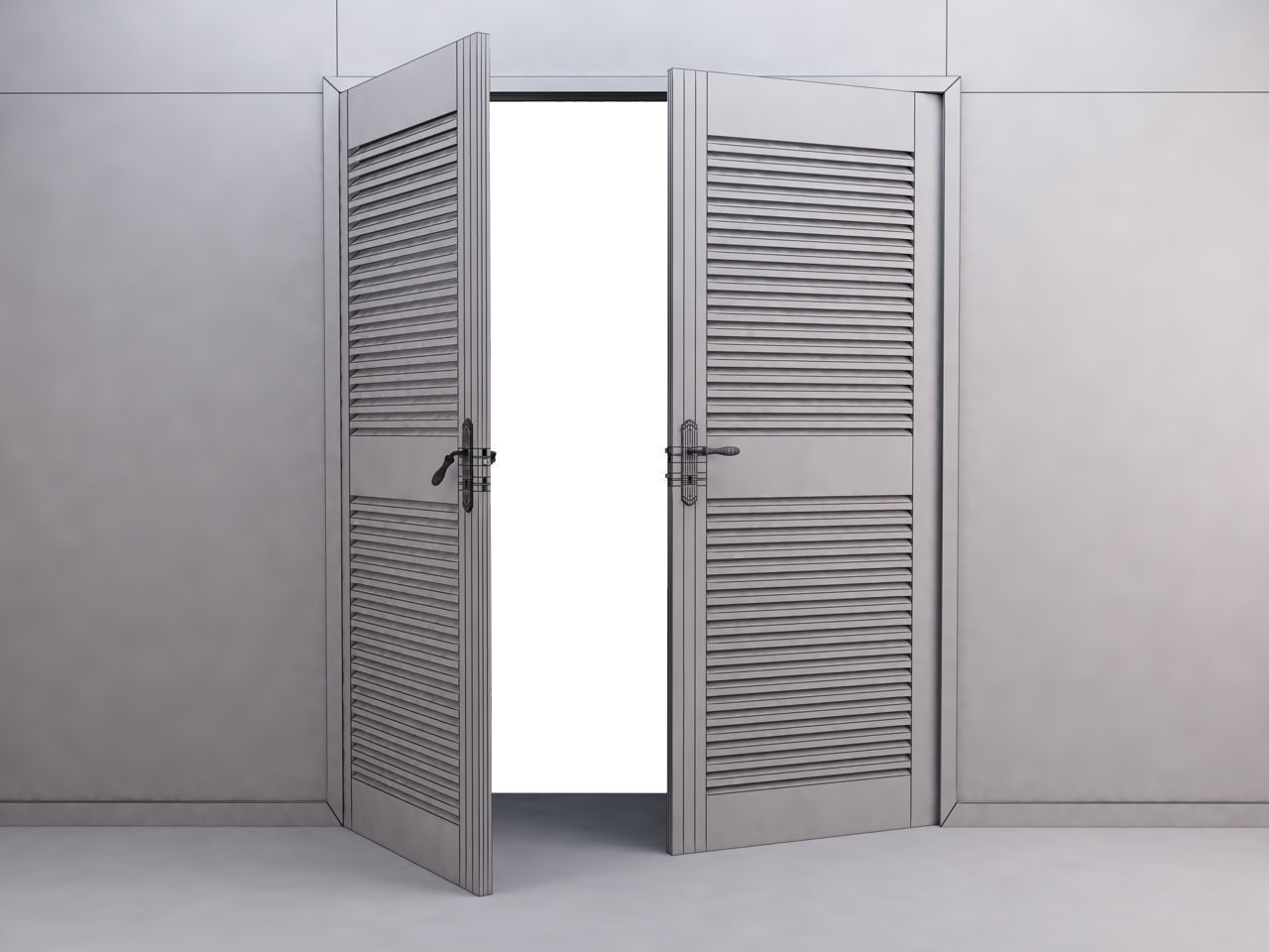 DOOR---Double leaf Low-poly 3D model_27