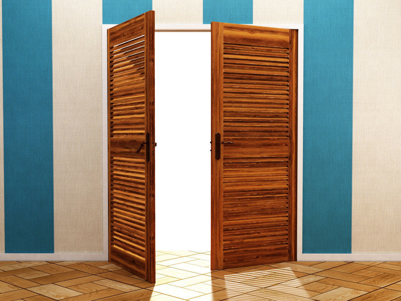 DOOR---Double leaf Low-poly 3D model_23
