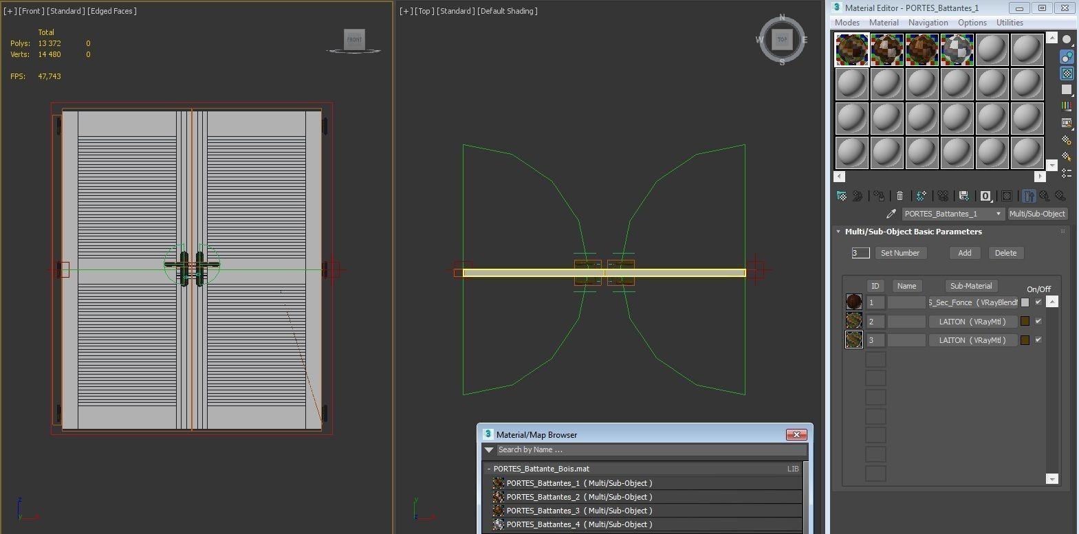 DOOR---Double leaf Low-poly 3D model_48