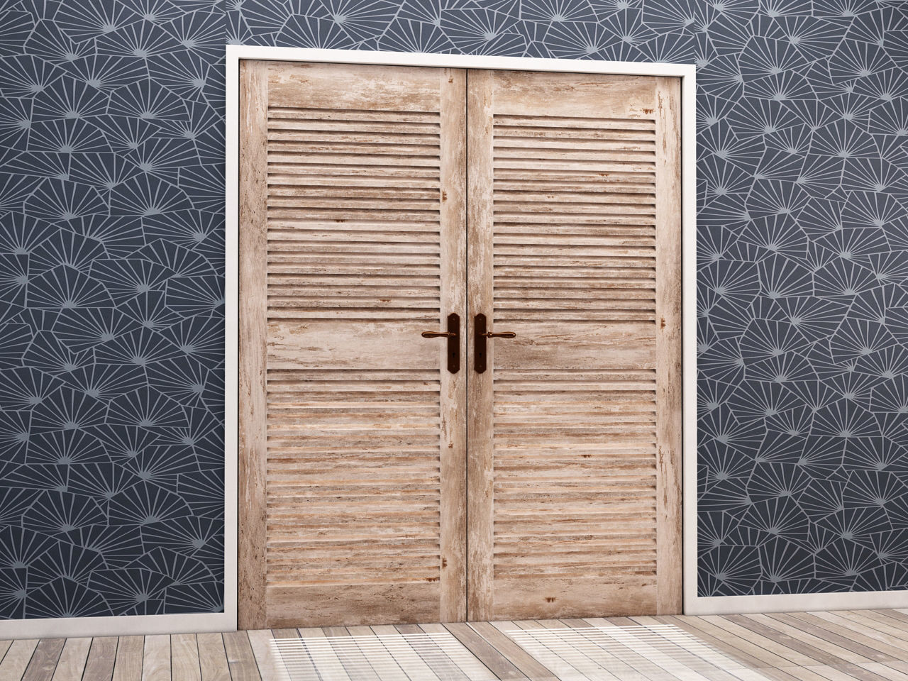 DOOR---Double leaf Low-poly 3D model_15