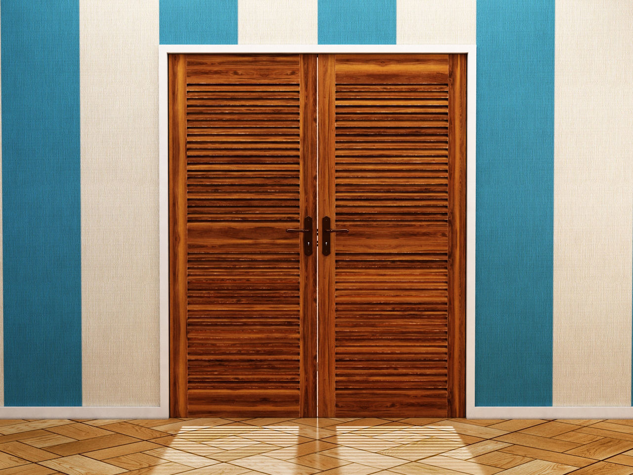 DOOR---Double leaf Low-poly 3D model_3