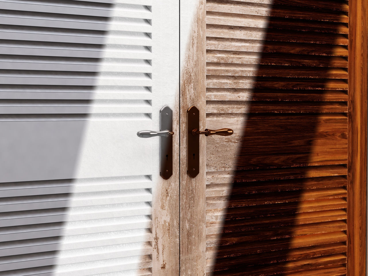 DOOR---Double leaf Low-poly 3D model_1