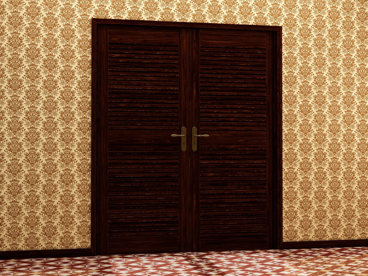 DOOR---Double leaf Low-poly 3D model_14