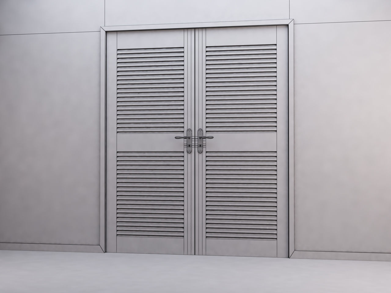 DOOR---Double leaf Low-poly 3D model_22