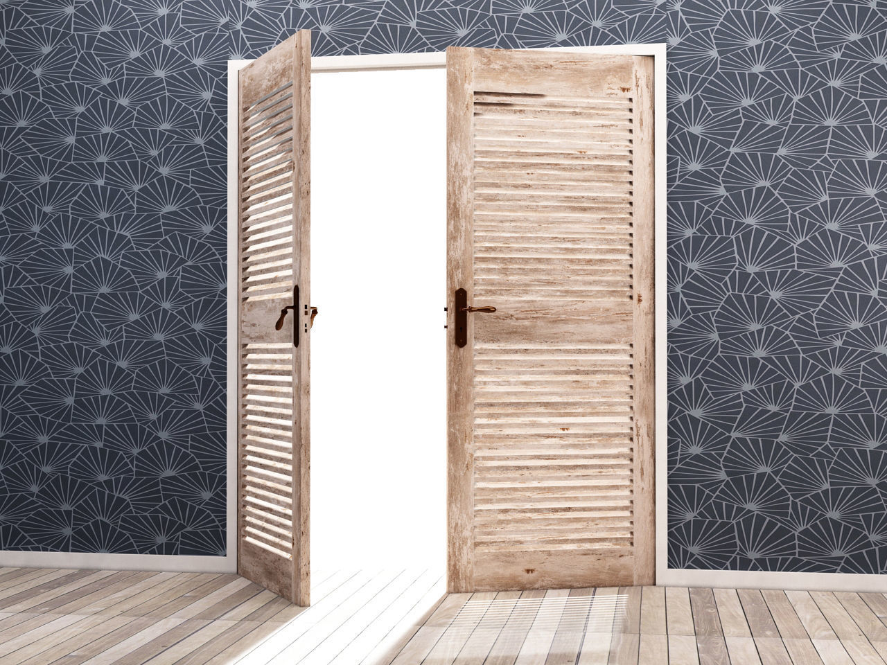 DOOR---Double leaf Low-poly 3D model_40